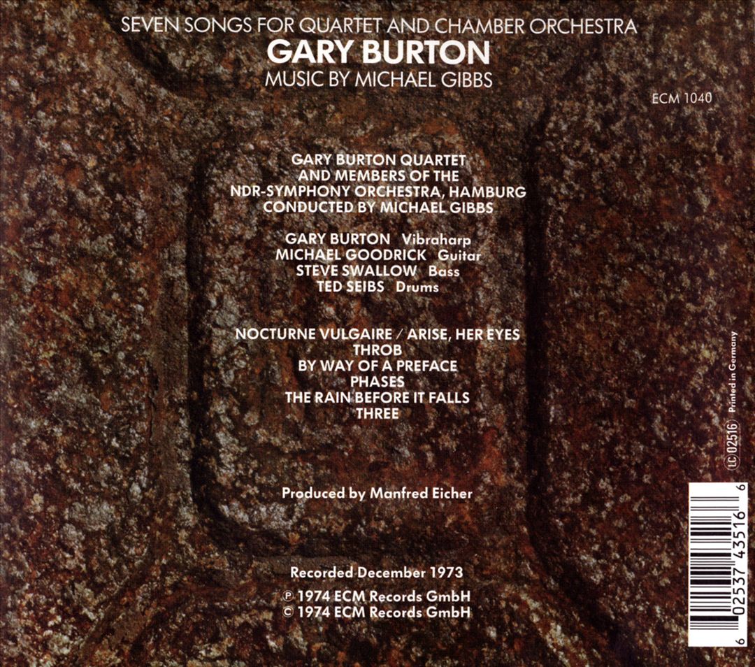 Seven Songs for Quartet and Chamber Orchestra cover art