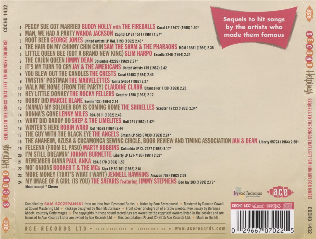 Second Helpings: Sequels to the Songs That Left 'Em Hungry for More cover art