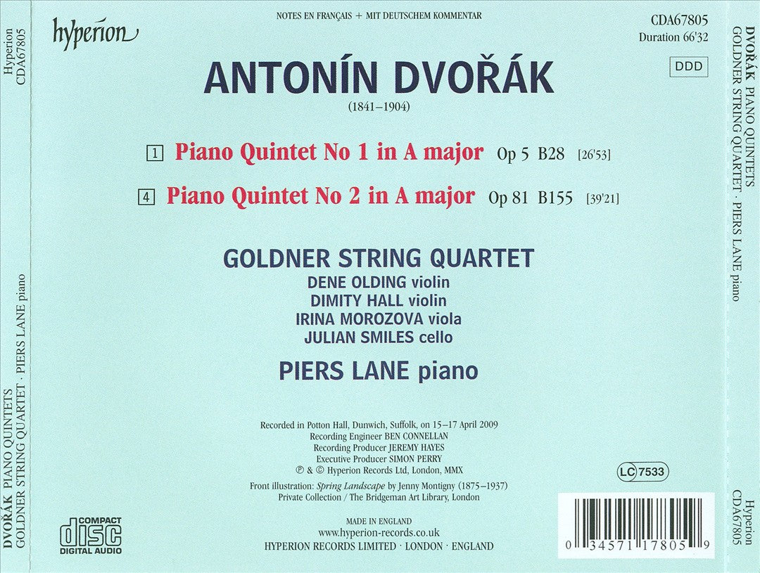 Dvorák: Piano Quintets, Opp. 5 & 81 cover art