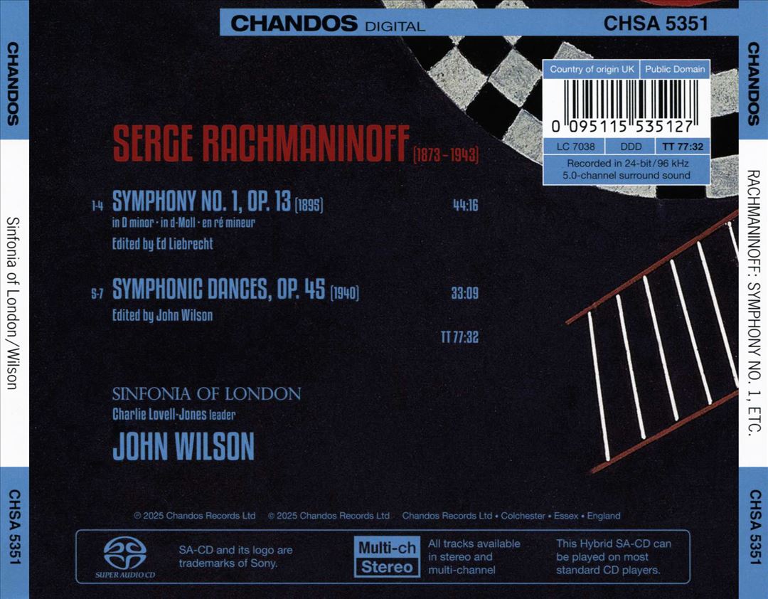 Rachmaninoff: Symphony No. 1; Symphonic Dances cover art