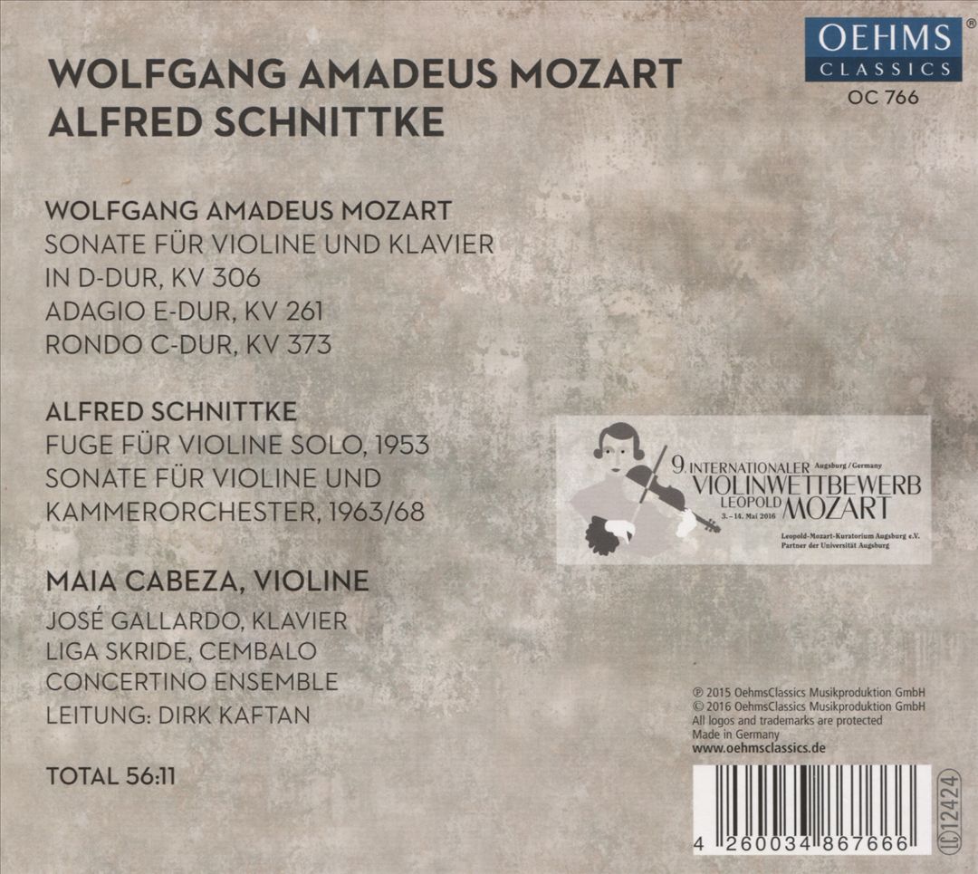 Wolfgang Amadeus Mozart, Alfred Schnittke: Kammermusik cover art