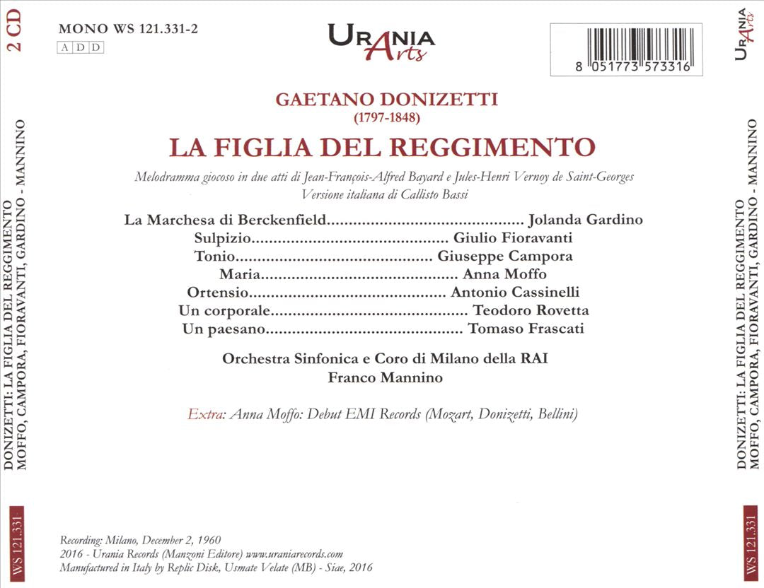 Donizetti: La Figlia del Reggimento cover art