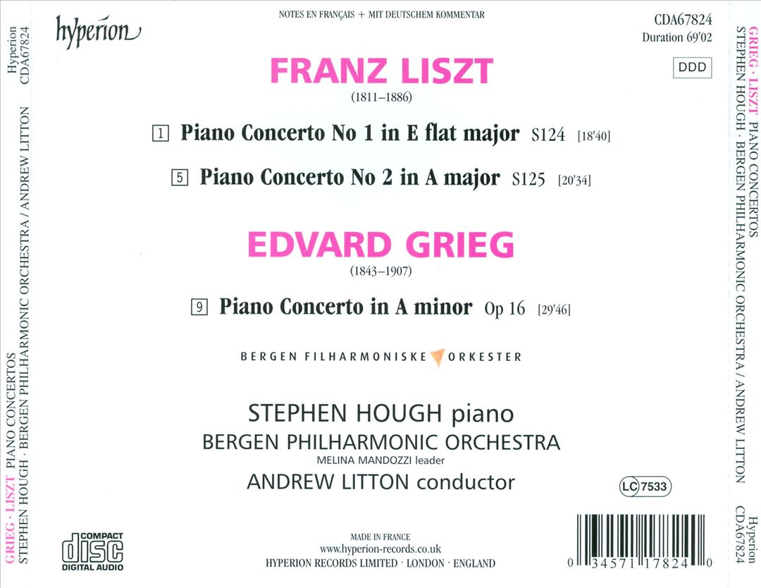 Grieg, Liszt: Piano Concertos cover art