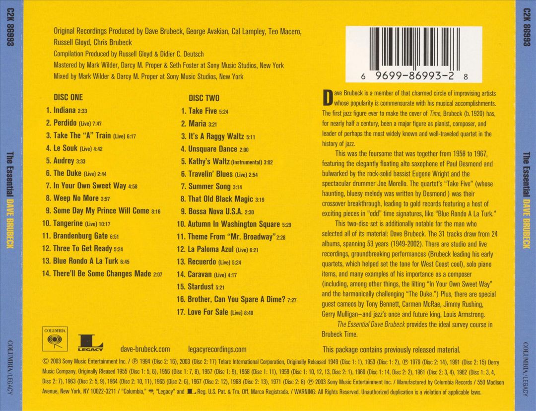Essential Dave Brubeck cover art