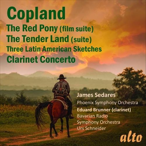 Copland: The Red Pony (film suite); The Tender Land (suite); Three Latin American Sketches; Clarinet cover art