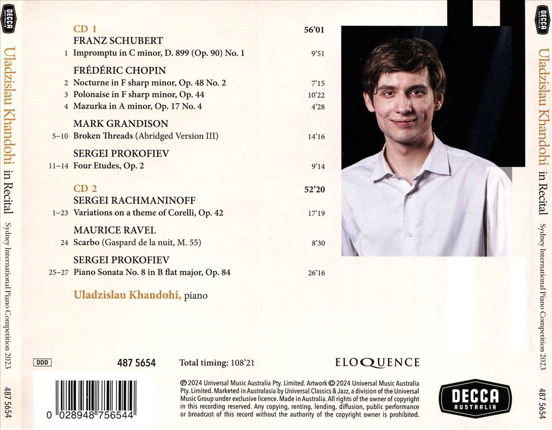 Uladzislau Khandohi in Recital cover art