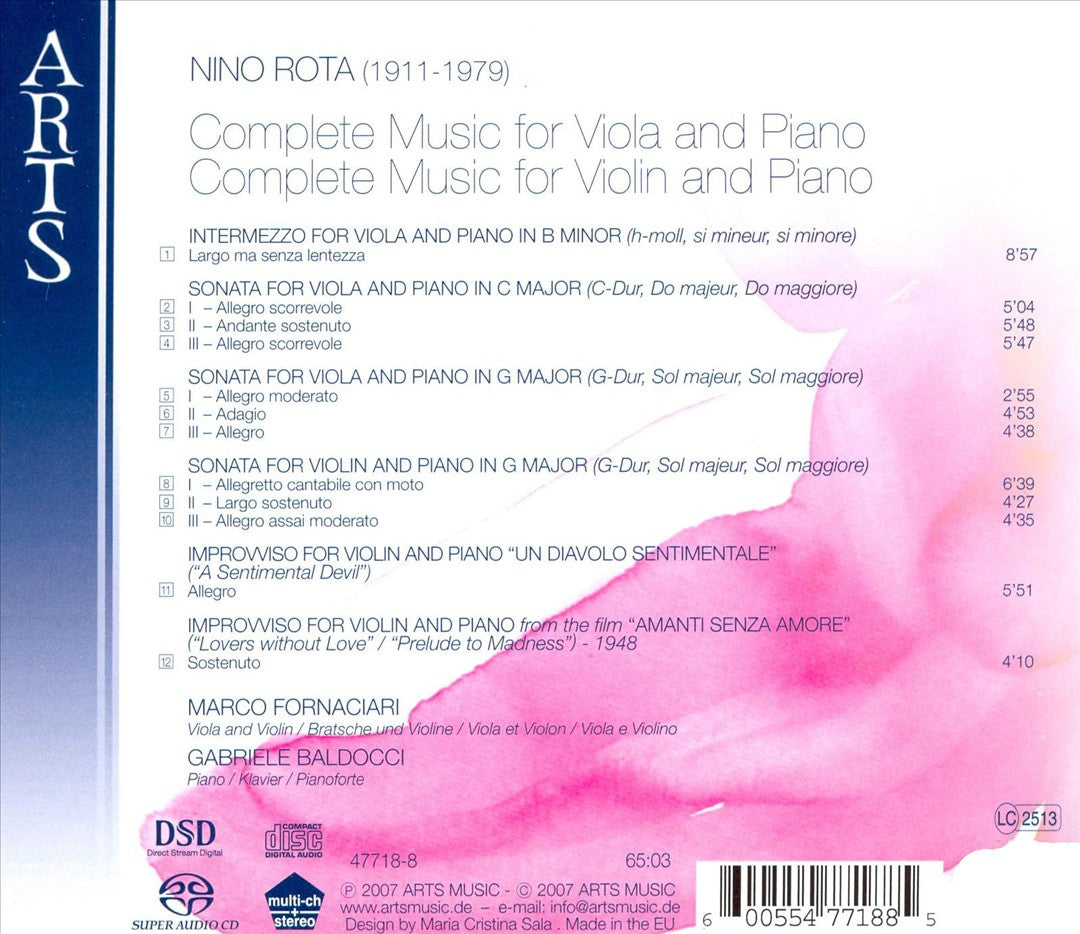 Nino Rota: Complete Music for Viola and Piano cover art