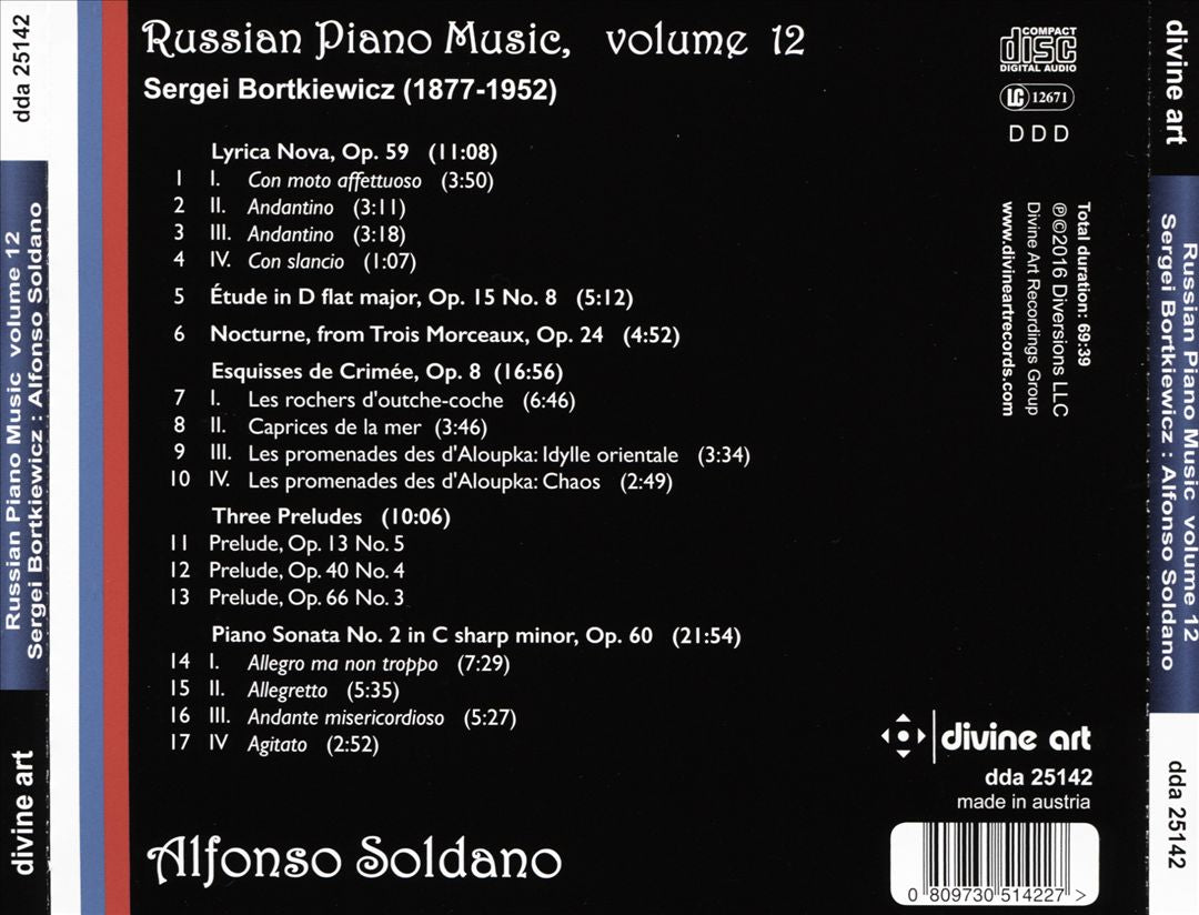 Sergei Bortkiewicz: Piano Sonata No. 2; Esquisses de Crimée; Lyrica Nova and other works cover art