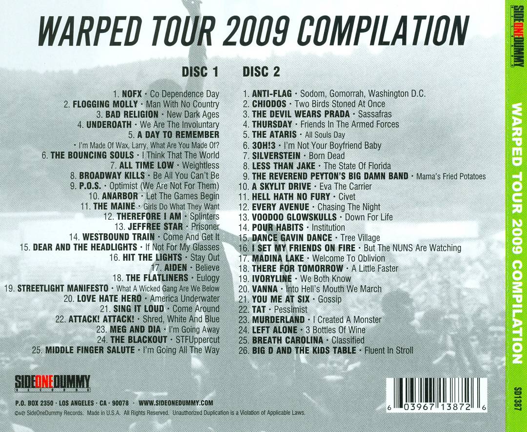 Warped Tour: 2009 Compilation cover art