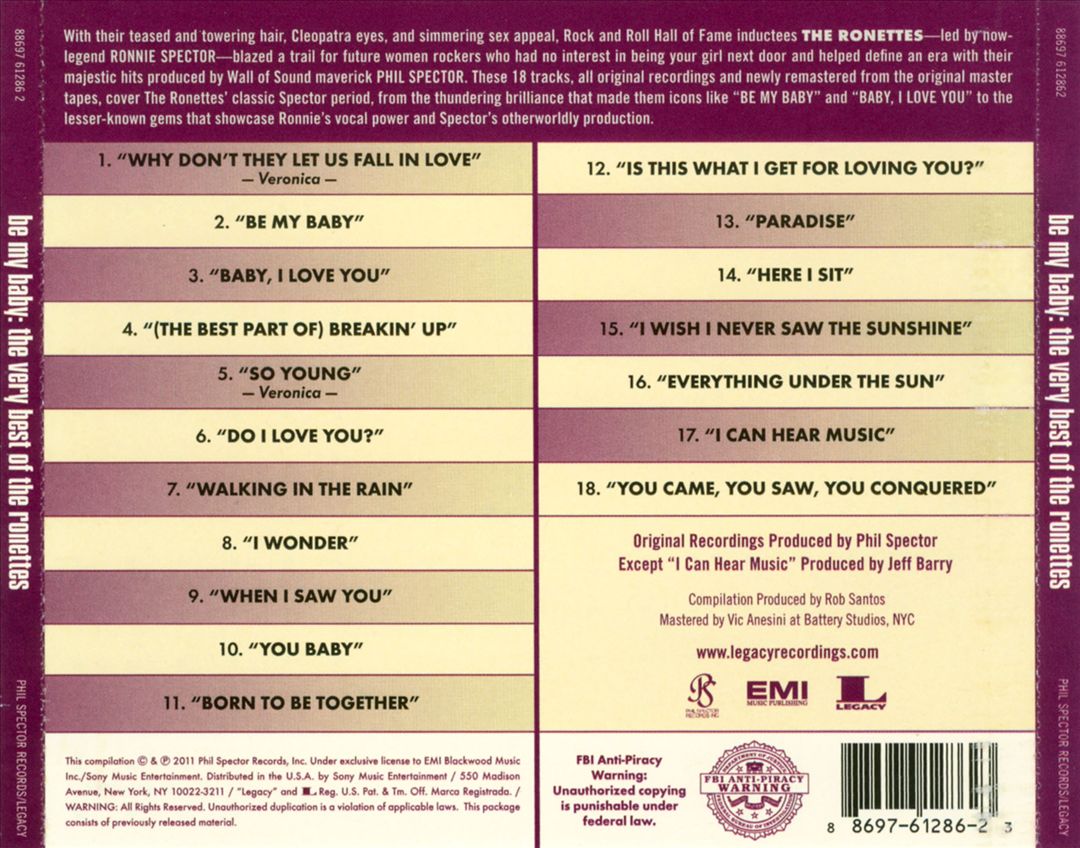 Be My Baby: The Very Best of the Ronettes cover art