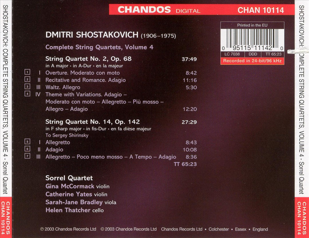 Shostakovich: Complete String Quartets, Vol. 4 cover art