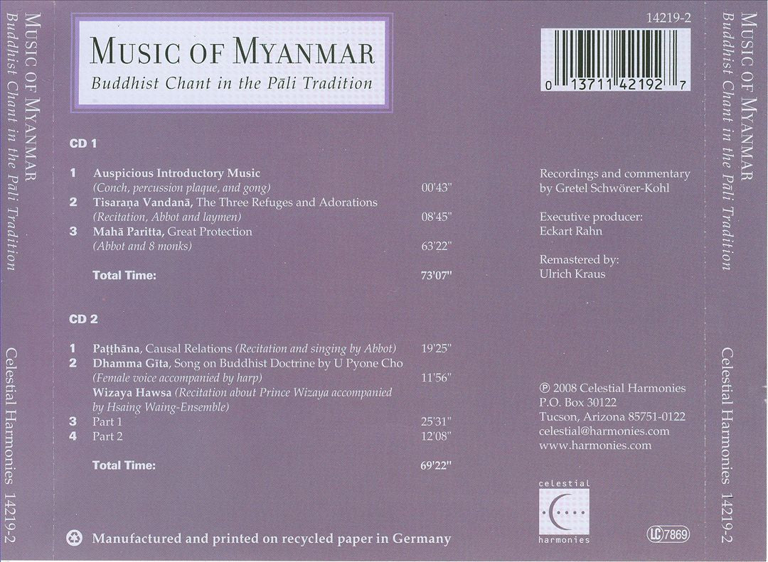 Music of Myanmar: Buddhist Chant in the Paali Tradition cover art