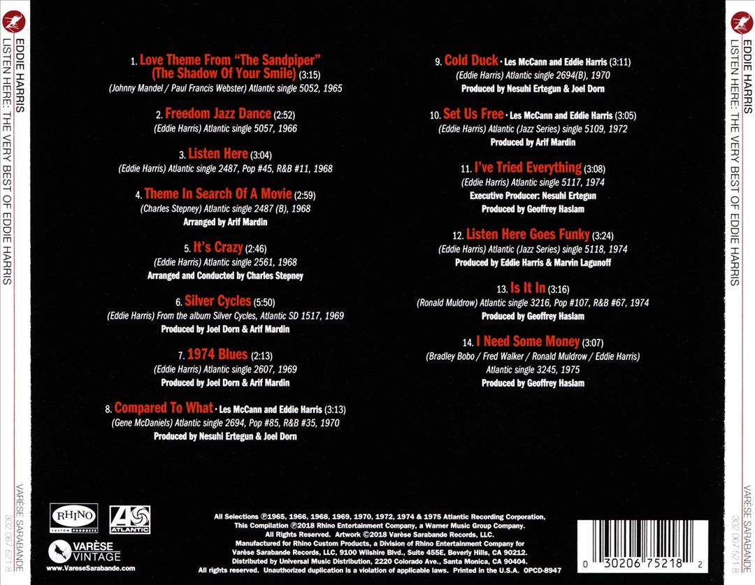 Listen Here: The Very Best Of Eddie Harris cover art