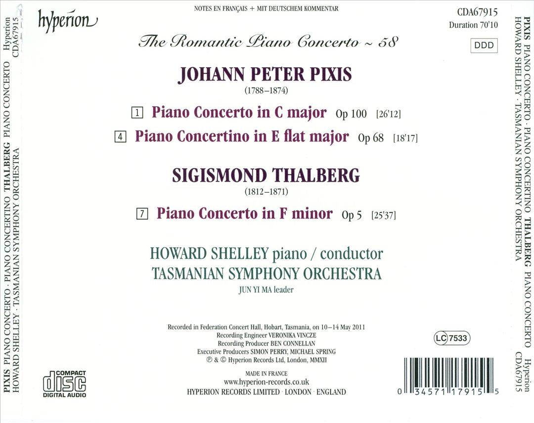 Romantic Piano Concerto, Vol. 58: Pixis, Thalberg cover art
