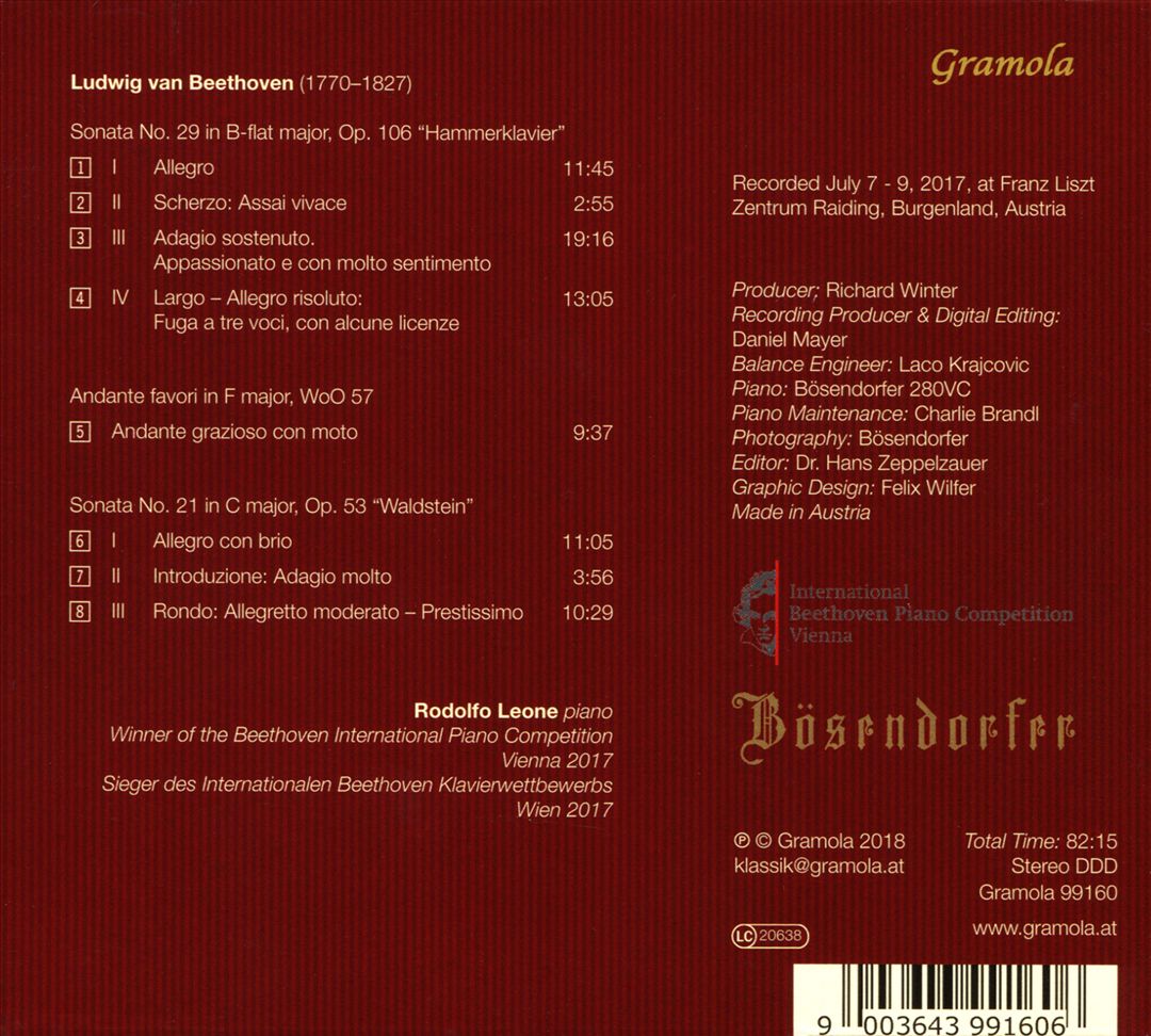International Beethoven Piano Competition, Vienna, 2017 cover art
