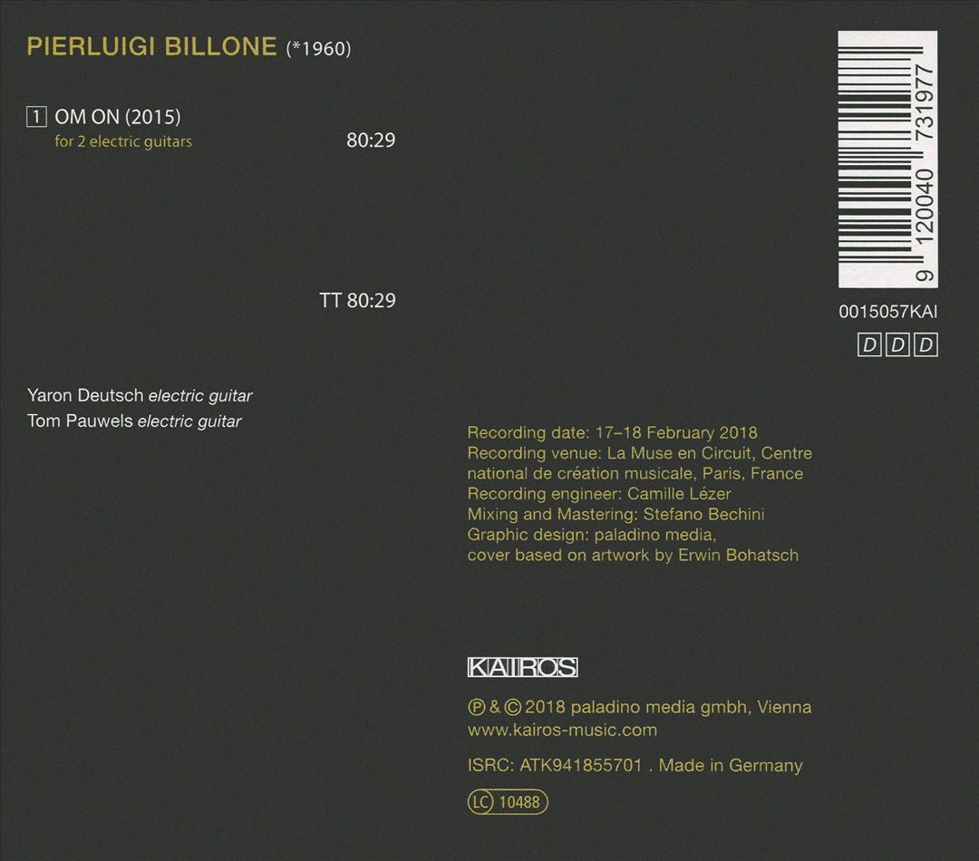 Pierluigi Billone: Om On cover art