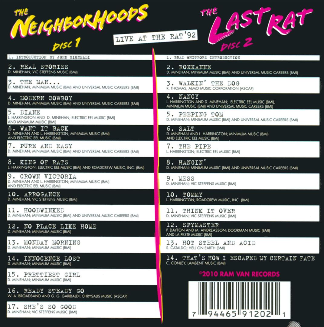 Last Rat: Live at the Rat '92 cover art