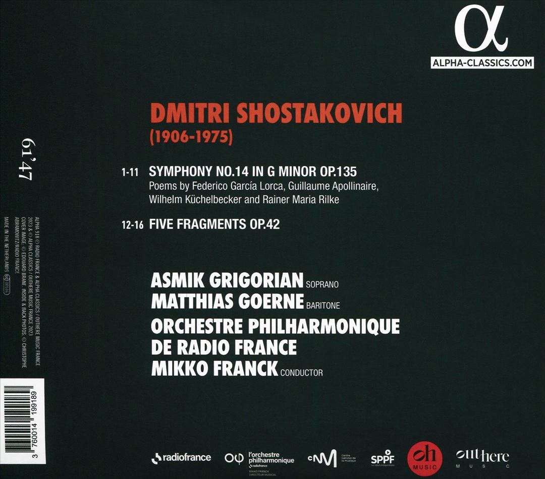 Shostakovich: Symphony No. 14 cover art