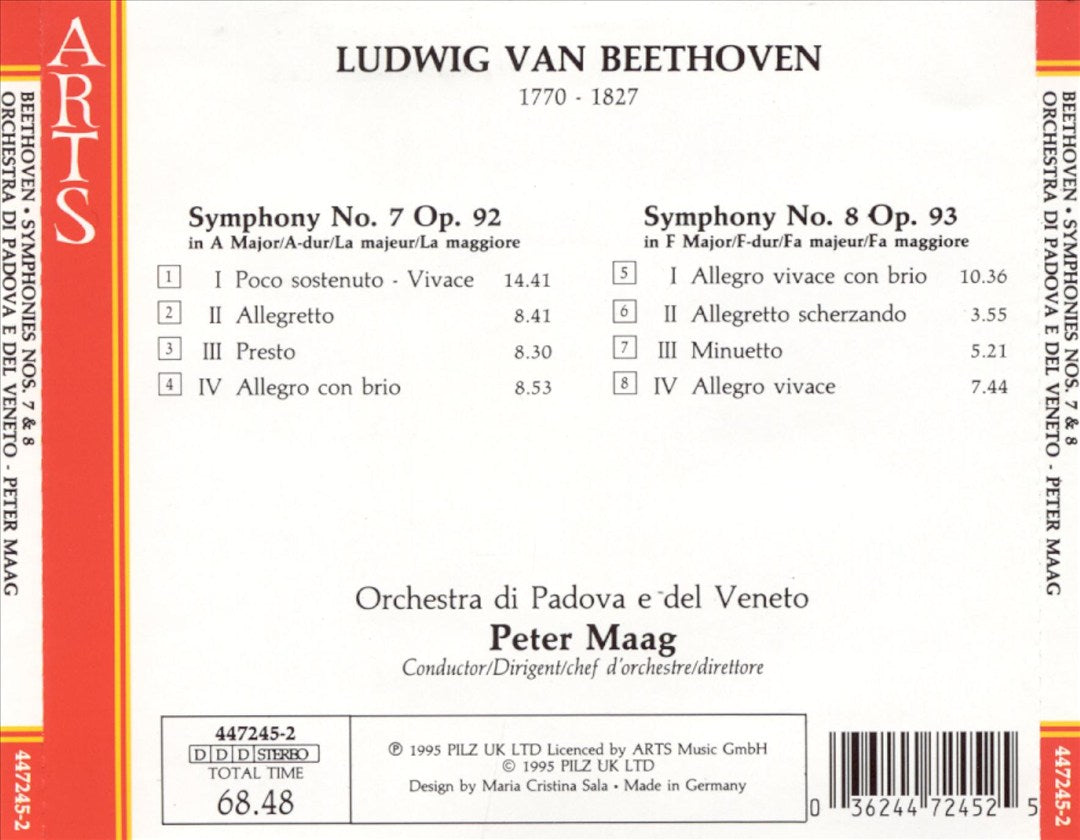Beethoven: Symphonies Nos. 7 & 8 cover art