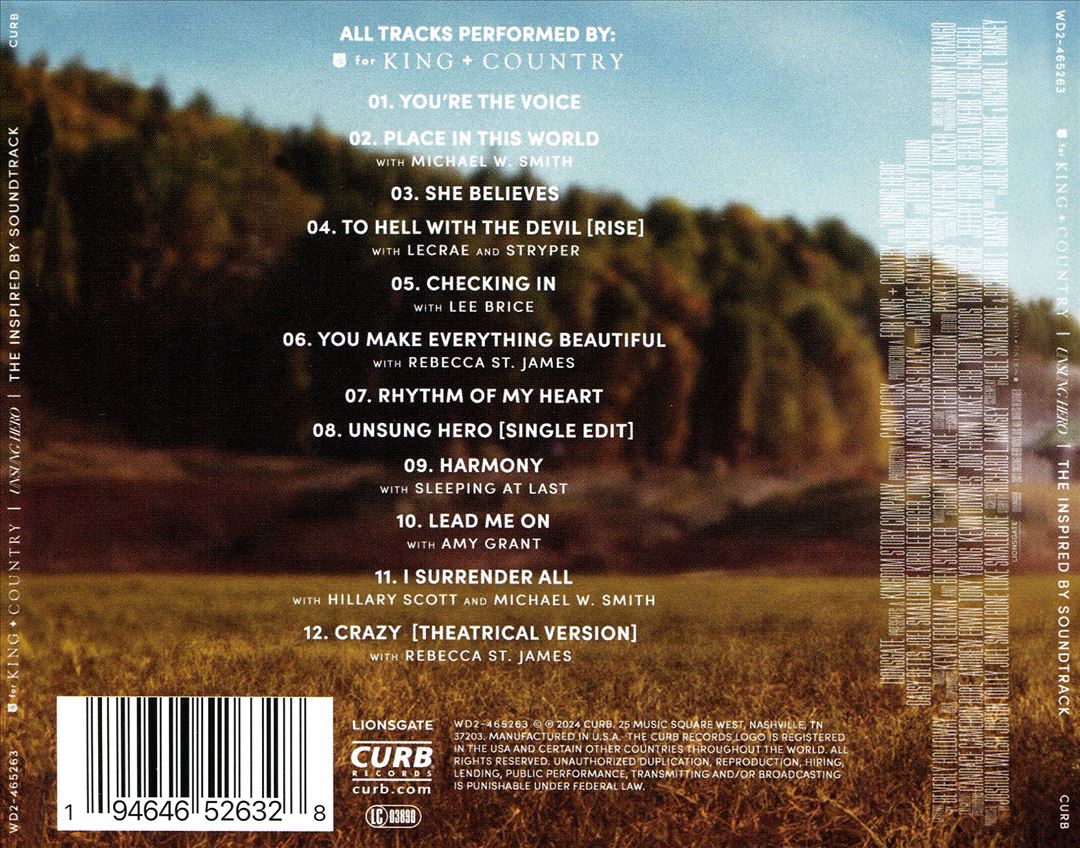 Unsung Hero: The Inspired by Soundtrack cover art