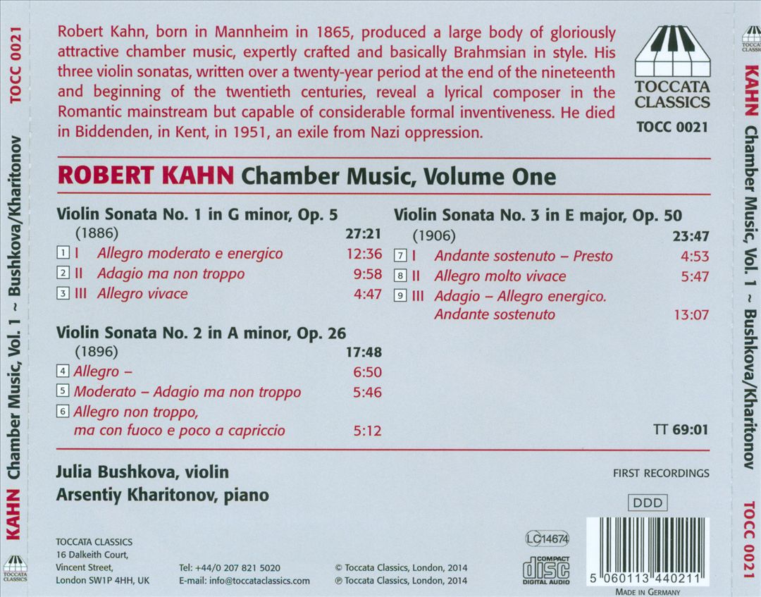Robert Kahn: Chamber Music, Vol. 1 cover art