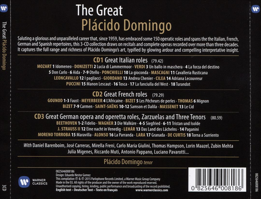 Great Plácido Domingo cover art