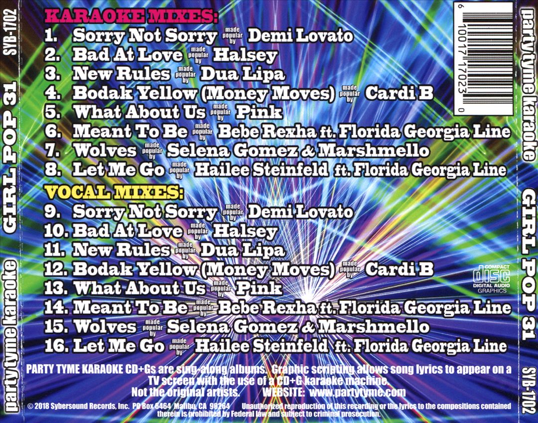 Party Tyme Karaoke: Girl Pop 31 cover art