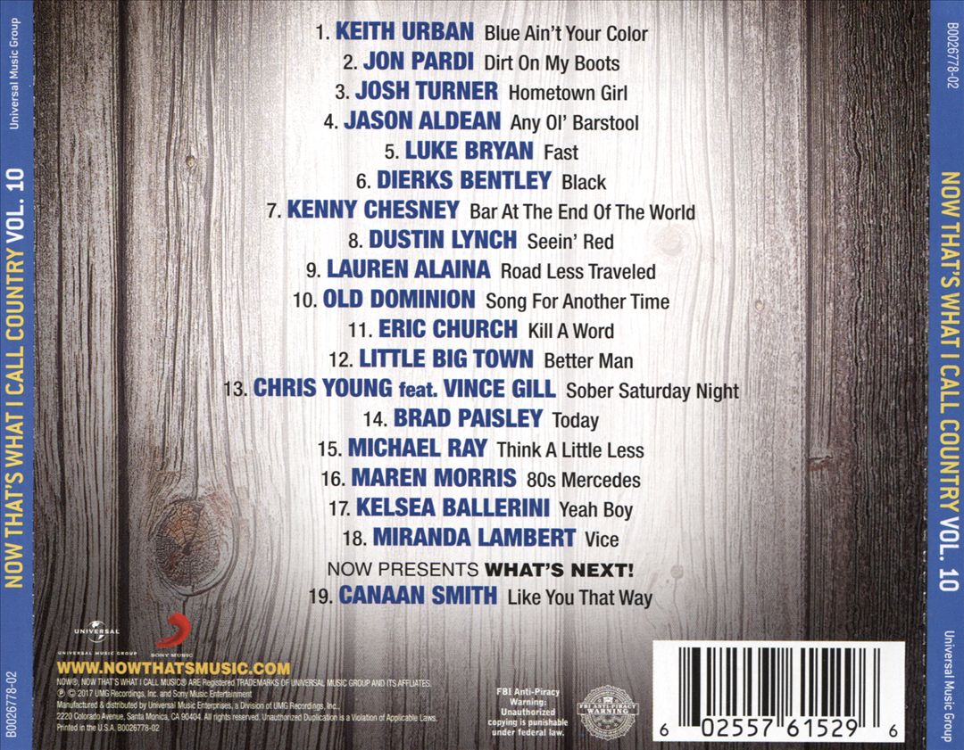 NOW That's What I Call Country, Vol. 10 cover art