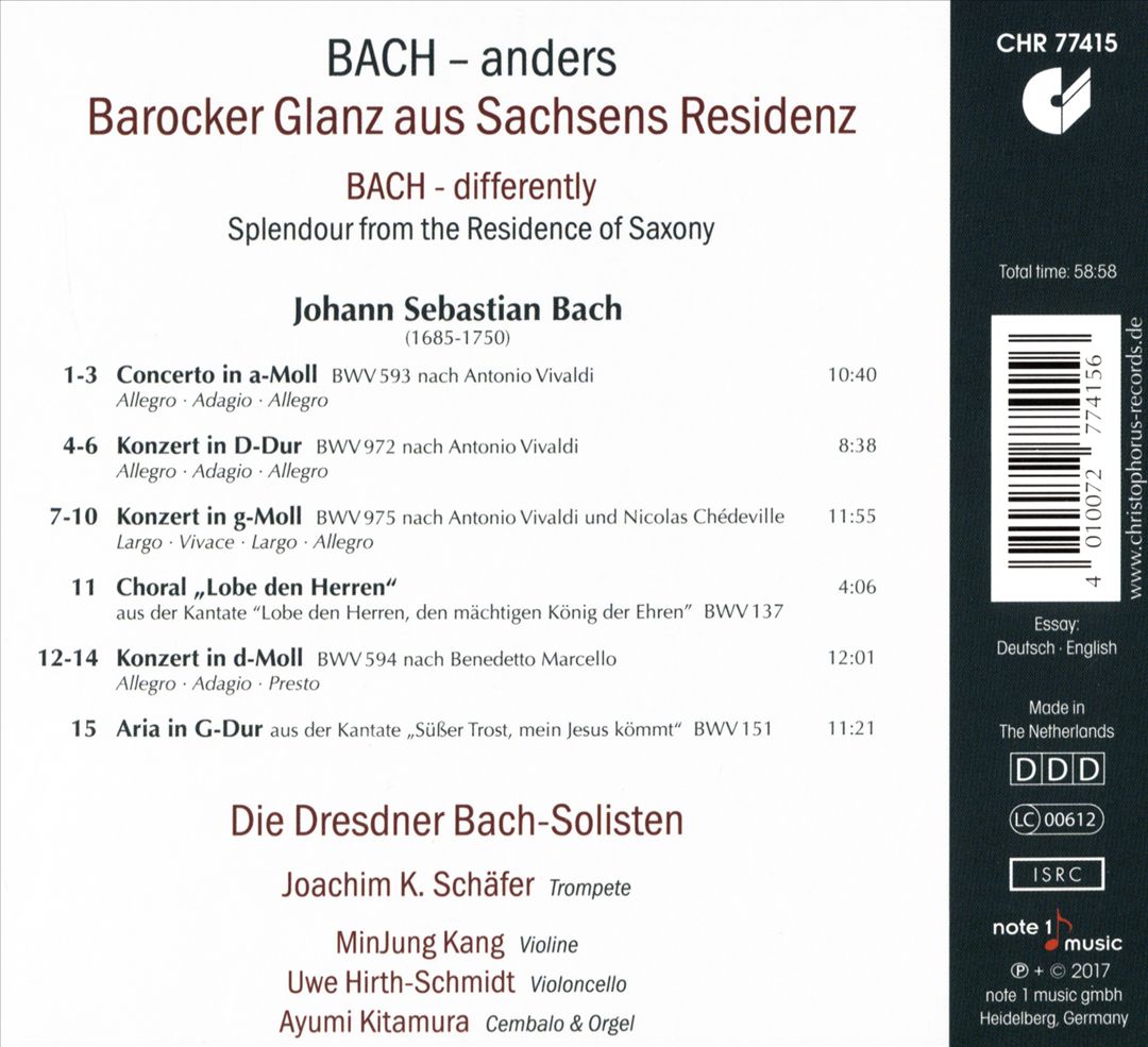 Bach - anders: Barocker Glanz aus Sachsens Residenz cover art