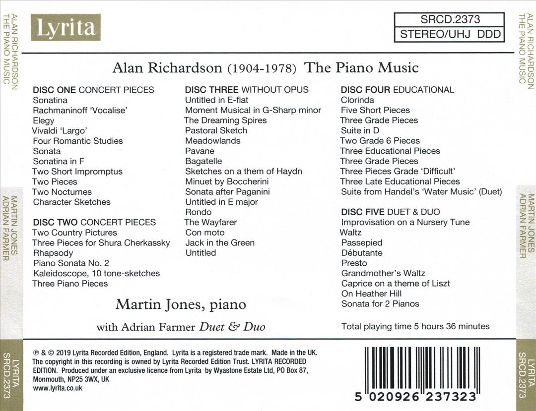 Alan Richardson: The Piano Music cover art