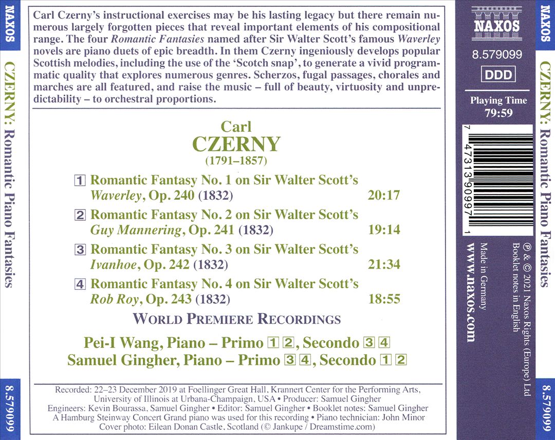 Czerny: Romantic Piano Fantasies on Sir Walter Scott's Novels cover art
