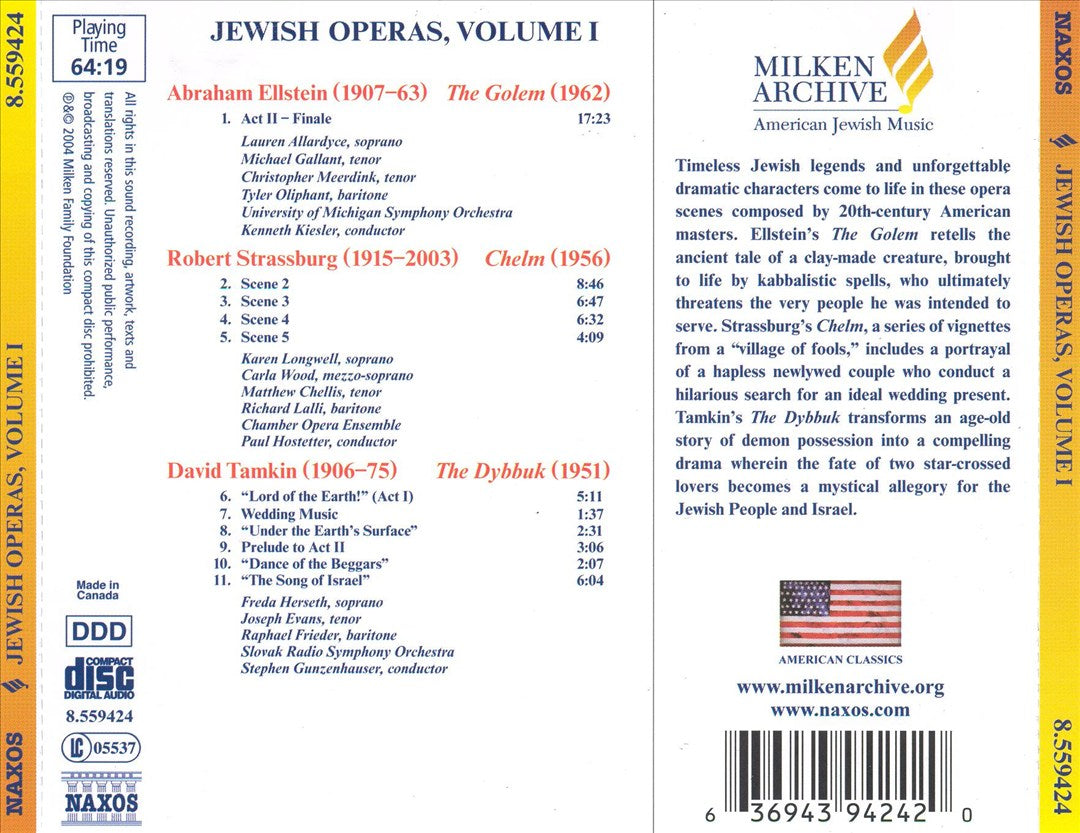 Jewish Operas, Vol. 1 cover art
