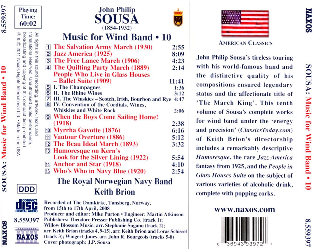 John Philip Sousa: Music for Wind Band, Vol. 10 cover art