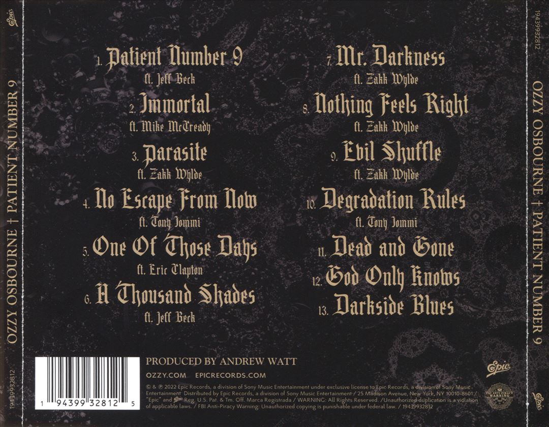 Patient Number 9 cover art
