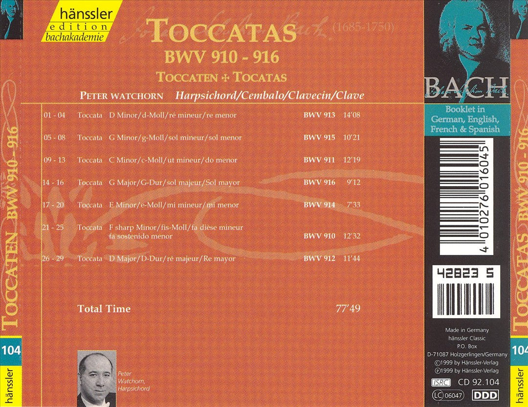 Bach: Toccatas, BWV 910-916 cover art
