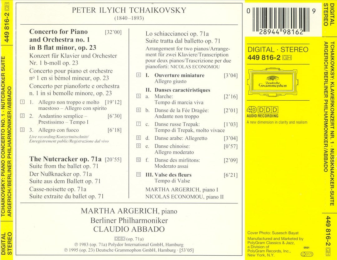 Tchaikovsky: Piano Concerto No. 1; The Nutcracker Suite cover art