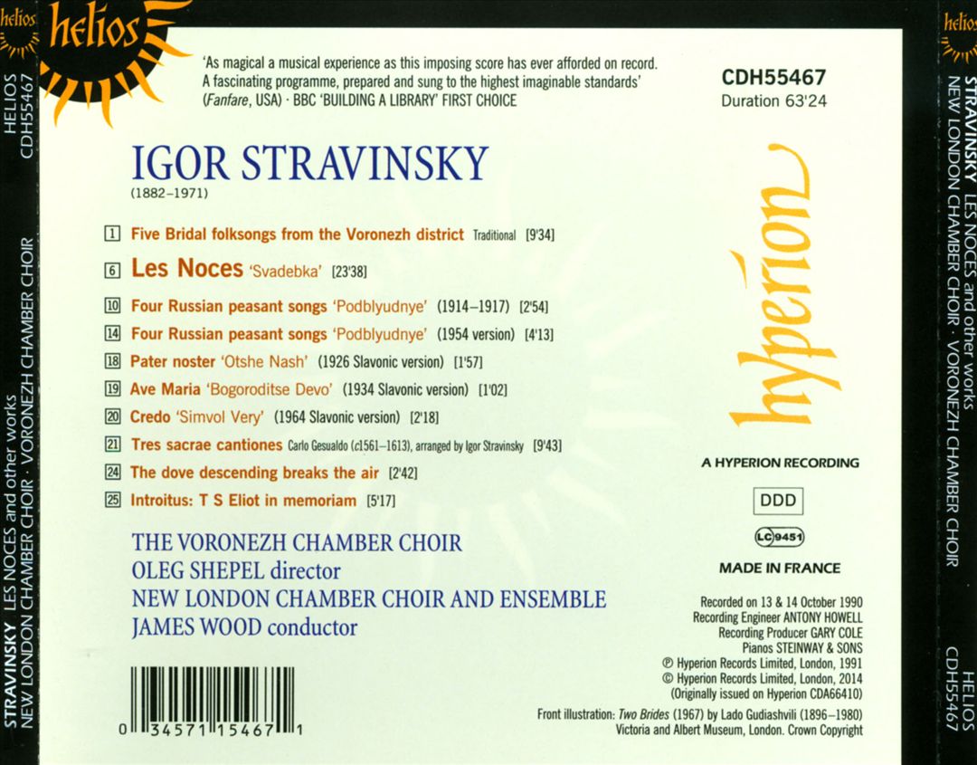 Stravinsky: Les Noces and Other Choral Music cover art