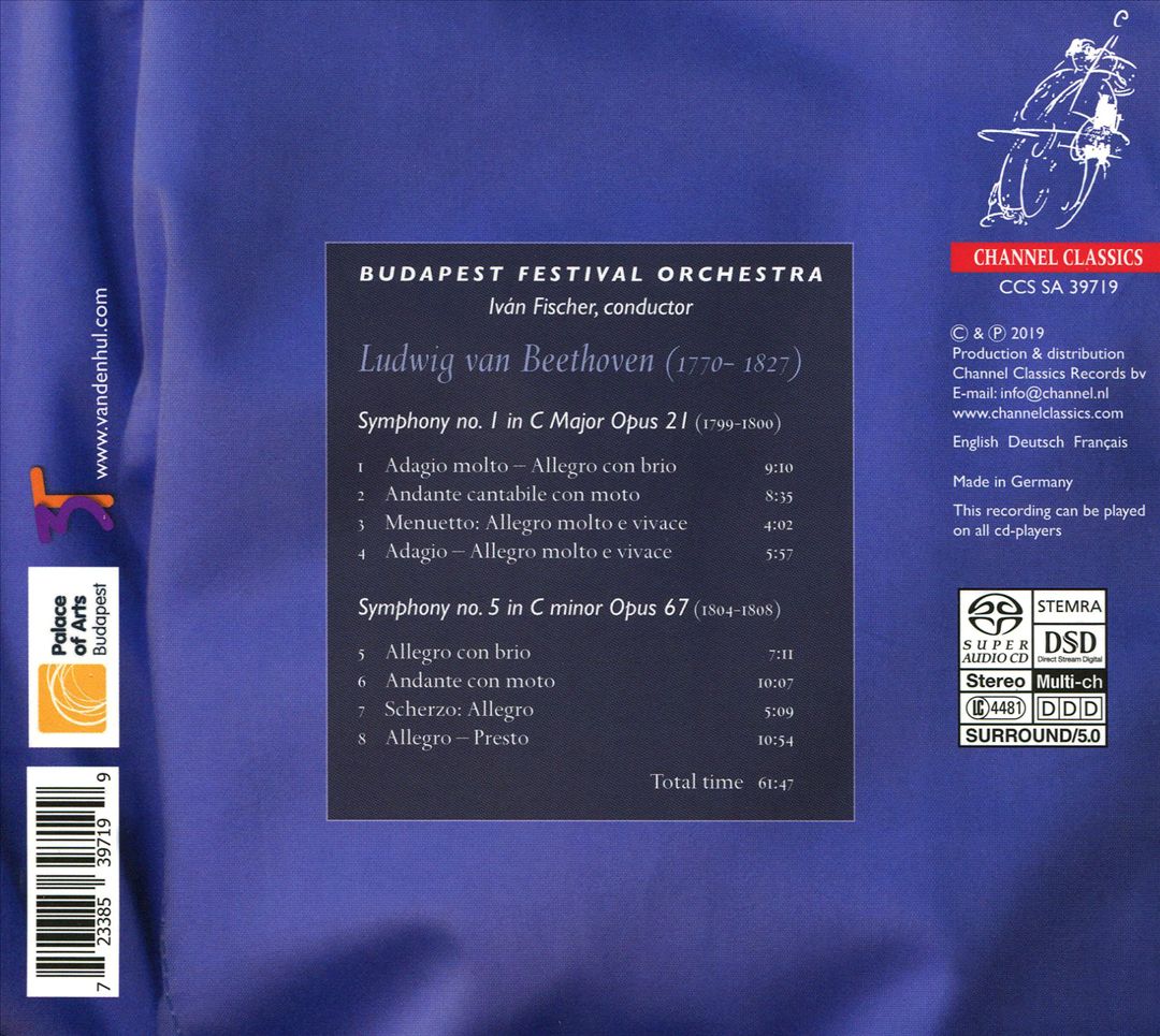Beethoven: Symphony No. 1; Symphony No. 5 cover art