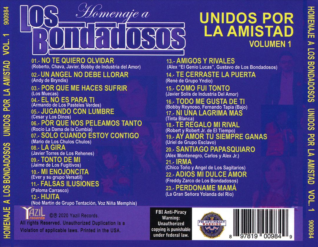 Unidos por la Amistad, Vol. 1 cover art