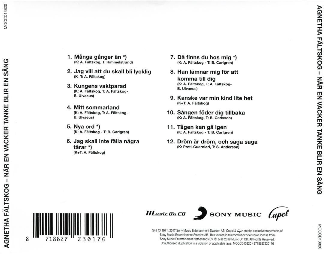 Nar en Vacker Tanke Blir en Sang cover art