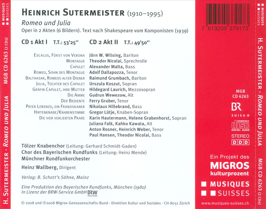 Heinrich Sutermeister: Romeo und Julia cover art