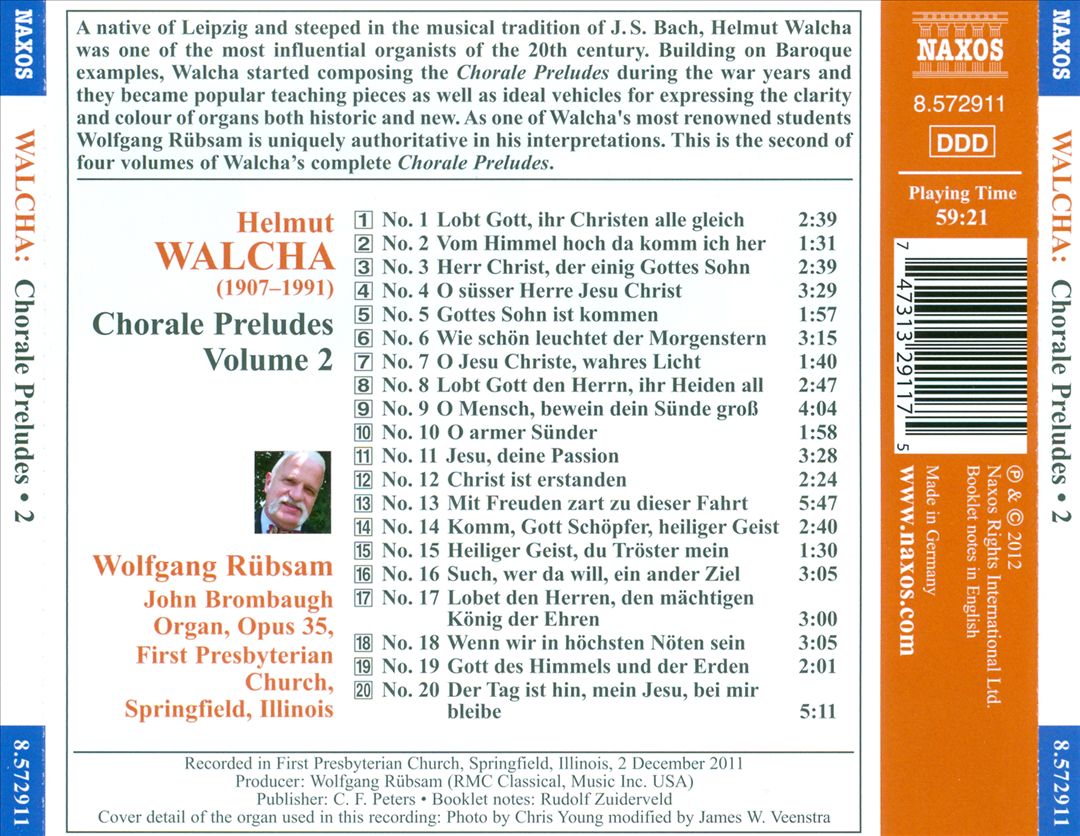 Helmut Walcha: Chorale Preludes, Vol. 2 cover art