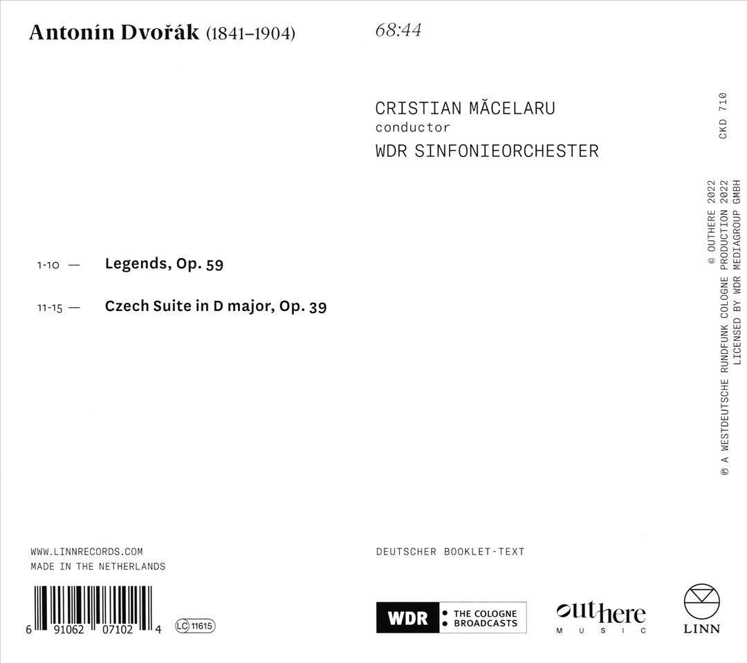 Dvorák: Legends Op. 59; Czech Suite Op. 39 cover art