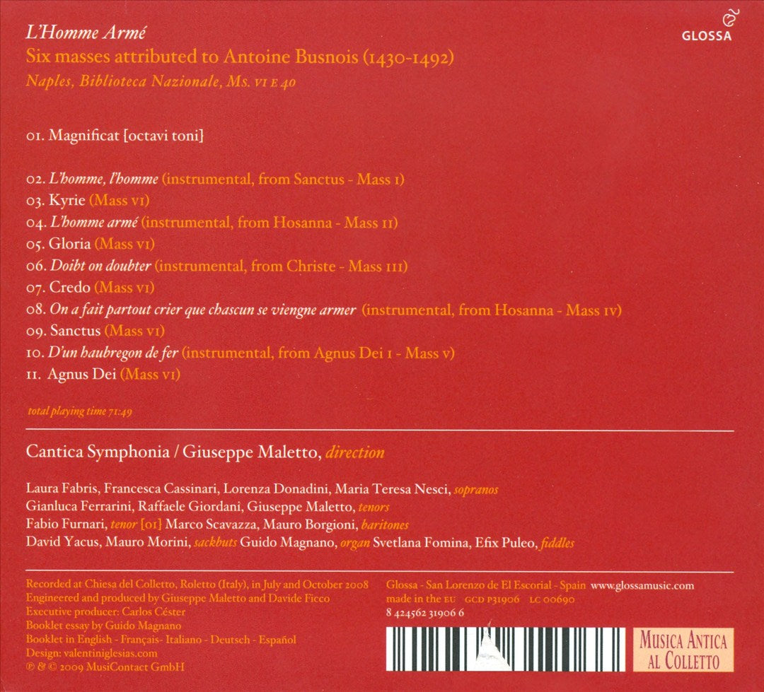 Antoine Busnois: L'Homme Armé cover art
