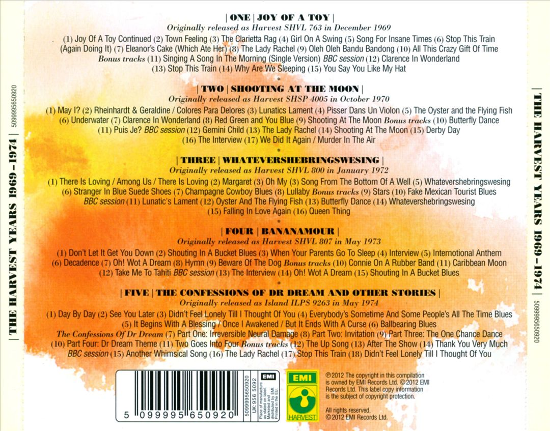 Harvest Years 1969-1974 cover art
