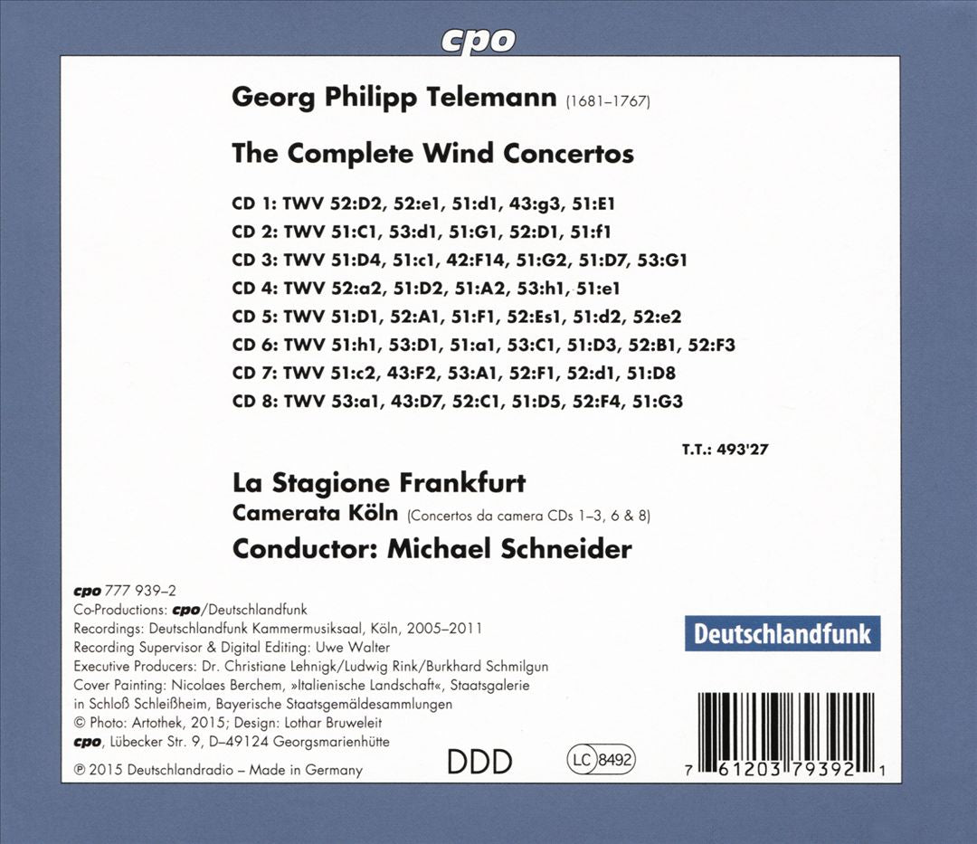 Georg Philipp Telemann: The Complete Wind Concertos cover art