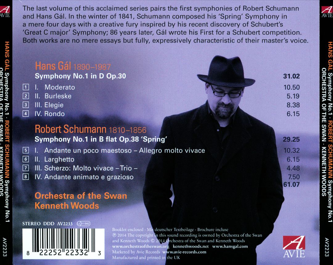 Hans Gál: Symphony No. 1; Robert Schumann: Symphony No. 1 cover art