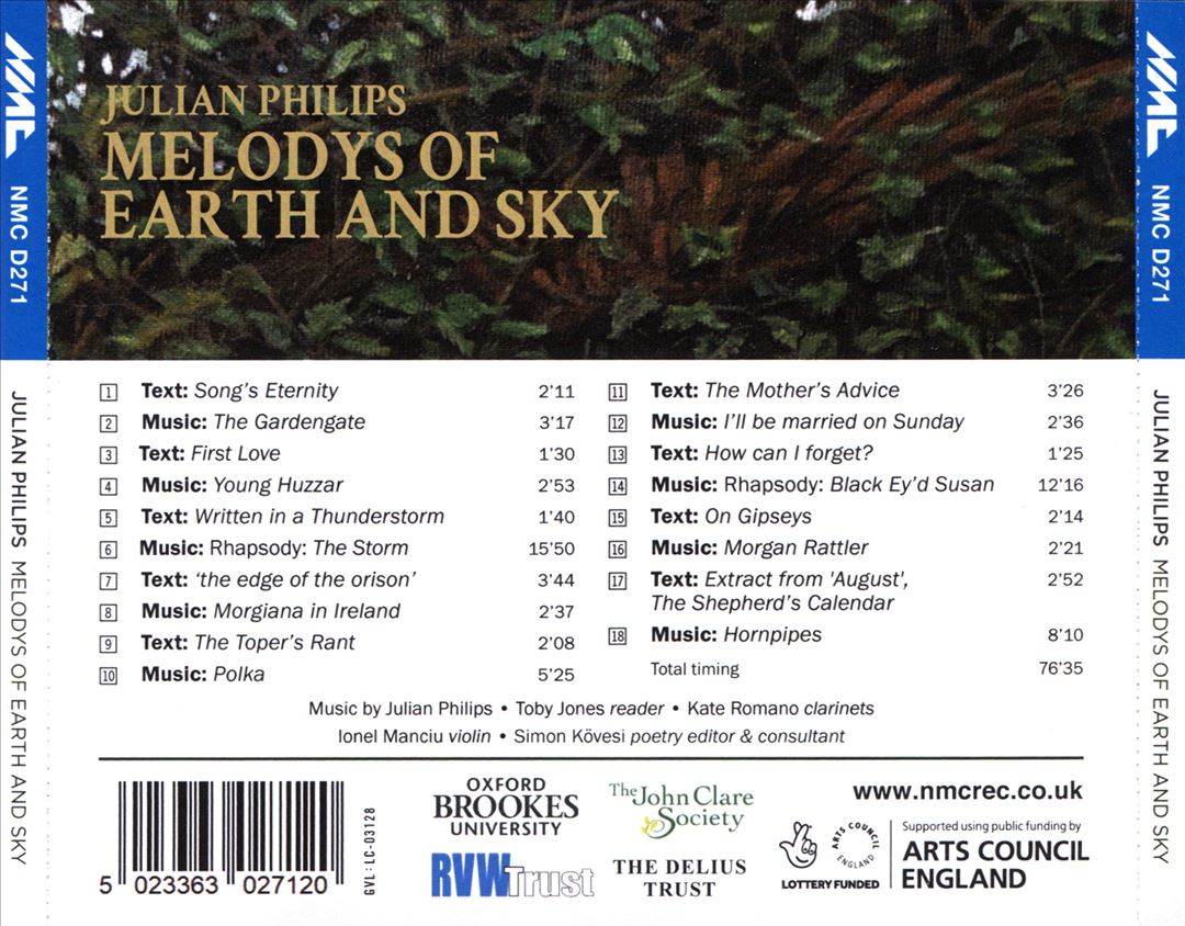 Julian Philips: Melodys of Earth and Sky cover art