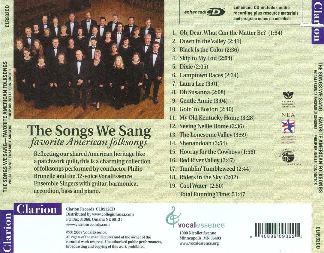 Songs We Sang: Favorite American Folksongs cover art