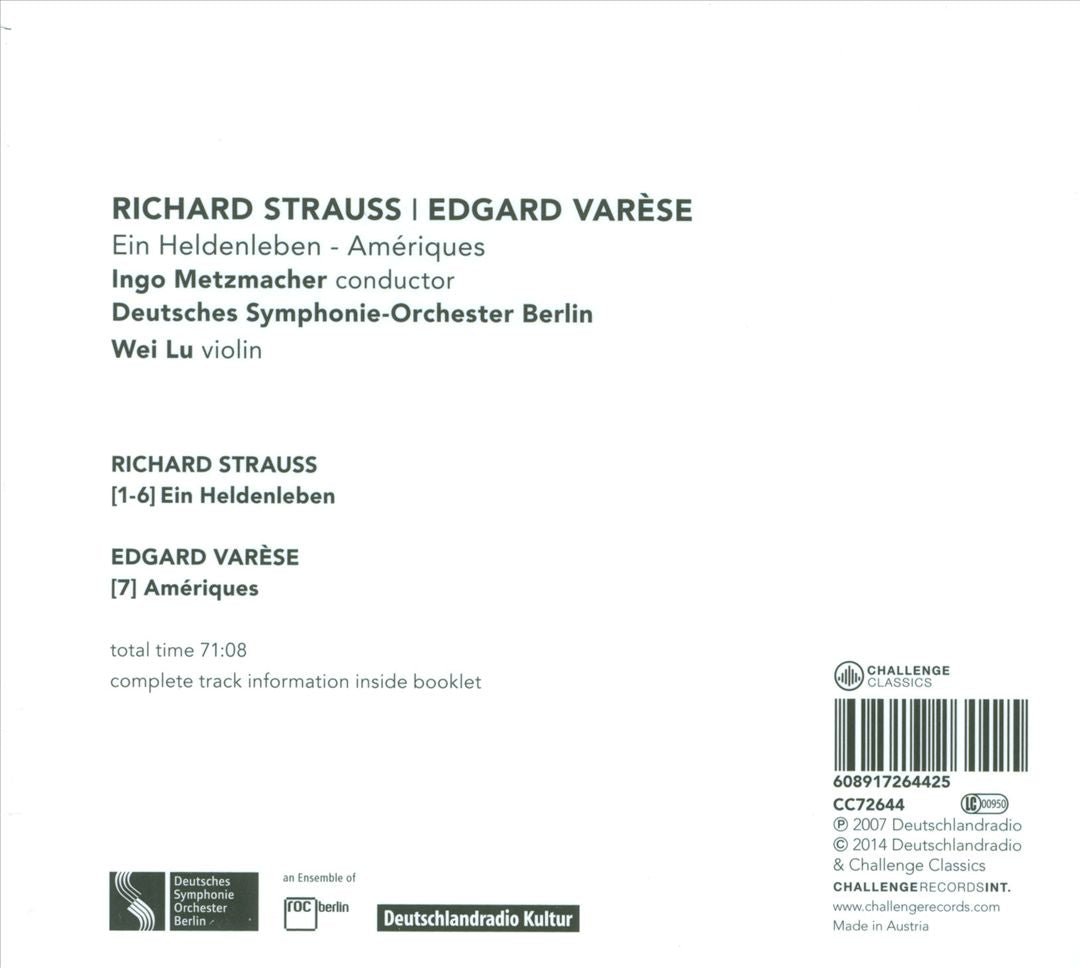 Richard Strauss: Ein Heldenleben; Edgard Varèse: Amériques cover art